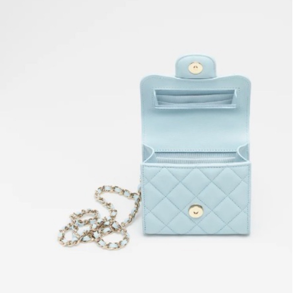 CHANEL 22p Mini Classic Flap Top Handle Crossbody Bag Baby Blue - Picture 2 of 5